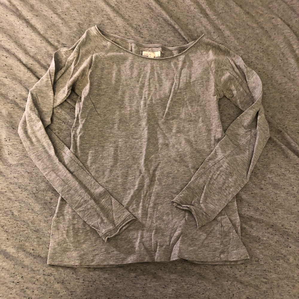 Gray Long Sleeve Top